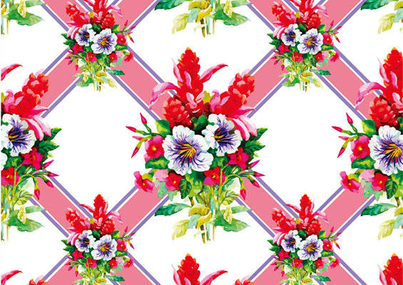 时尚花卉图案服装印花面料设计