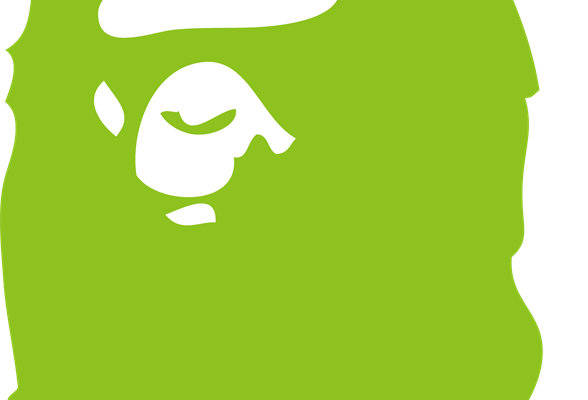 创意绿色卡通大猩猩裁片印花服装印花设计