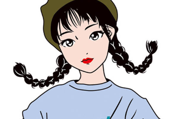 时尚可爱卡通女孩裁片印花服装印花设计