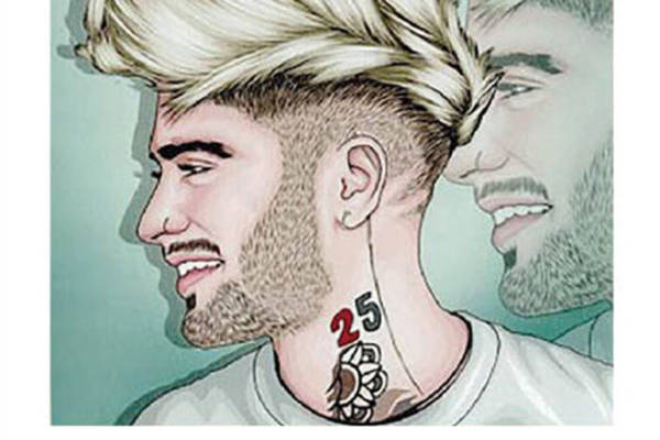 时尚潮流个性服装印花：男士发型与运动鞋主题裁片印花