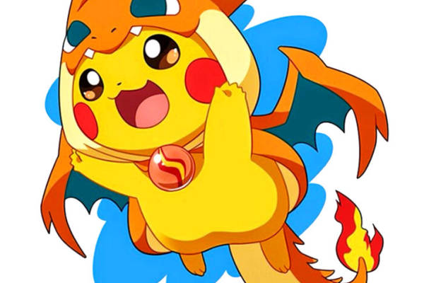 创意皮卡丘裁片印花服装印花设计，活力四射的动漫风格