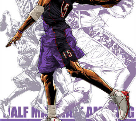 篮球传奇文斯·卡特经典紫色球衣裁片印花服装