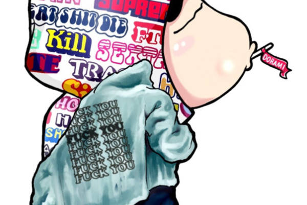 街头风格卡通人物裁片印花服装印花设计