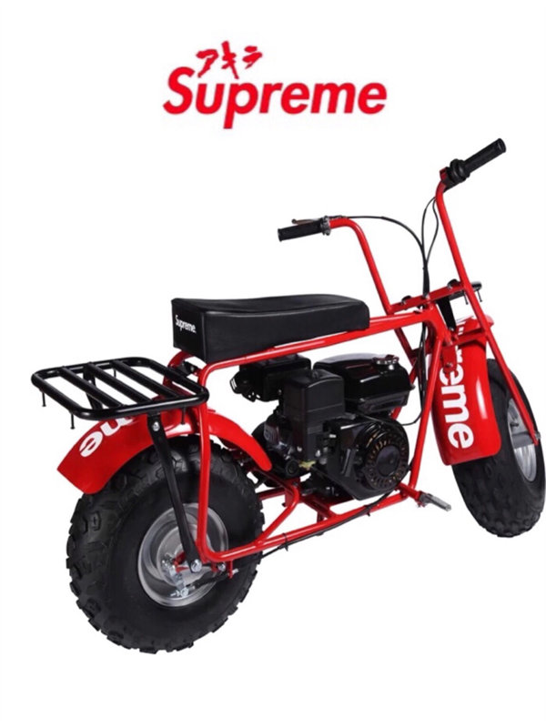 Supreme品牌红色迷你摩托车裁片印花服装印花设计