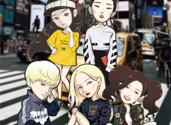 都市时尚儿童裁片印花服装印花设计