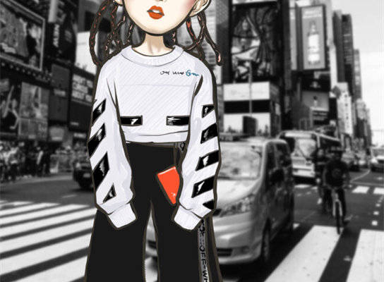 都市街头风裁片印花服装印花设计