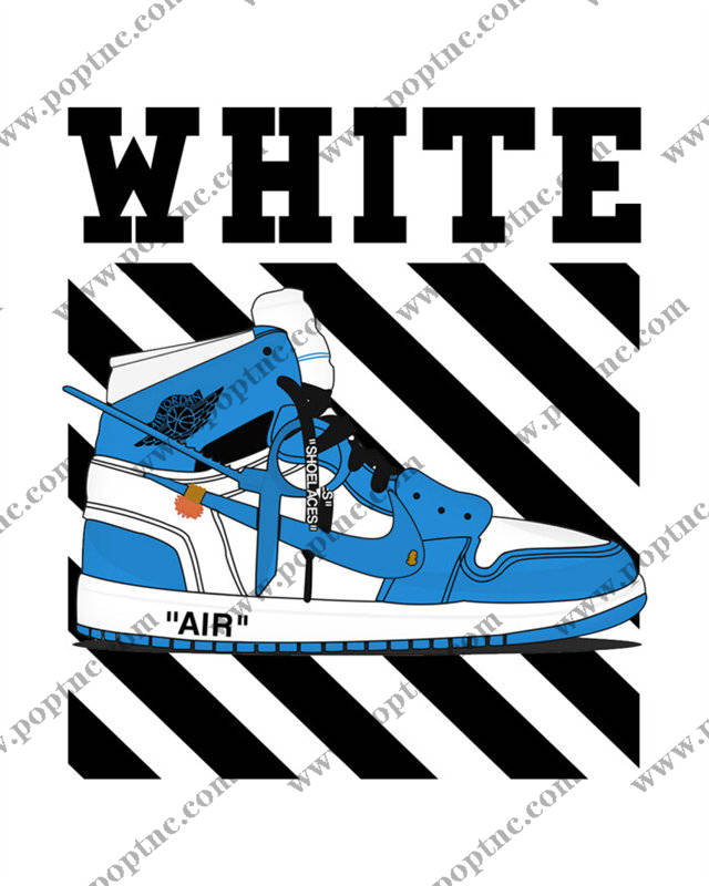 时尚街头风格蓝色运动鞋裁片印花服装印花设计