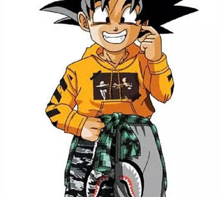 动漫角色悟空裁片印花服装印花设计