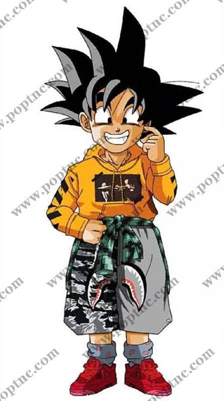 动漫角色悟空裁片印花服装印花设计