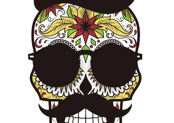 时尚街头风格骷髅头裁片印花服装印花设计