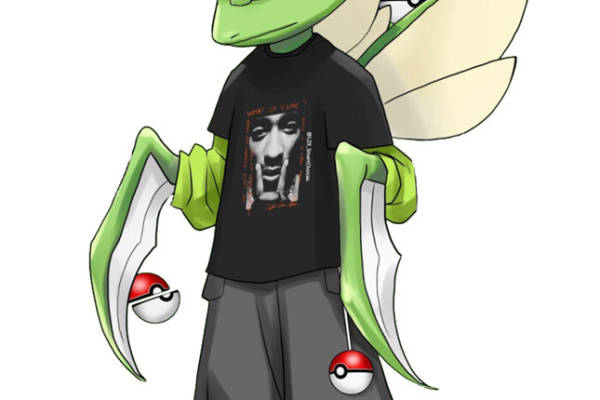 时尚潮流绿色龙形裁片印花服装印花设计