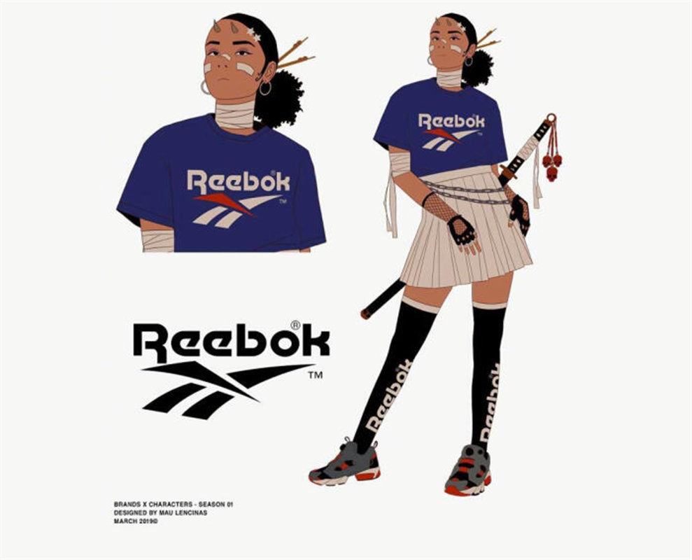 融合传统与现代的Reebok裁片印花服装印花设计