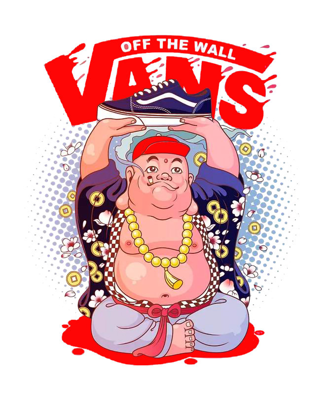 时尚与传统融合的VANS裁片印花服装印花设计