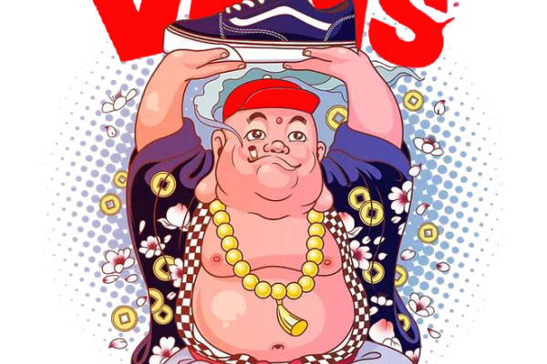 时尚与传统融合的VANS裁片印花服装印花设计