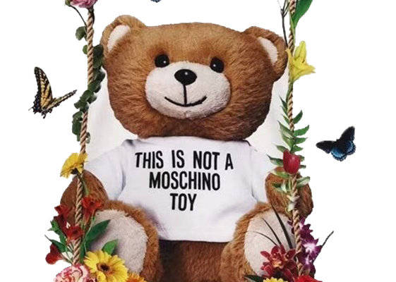 创意裁片印花服装:莫斯奇诺风格熊玩偶图案设计