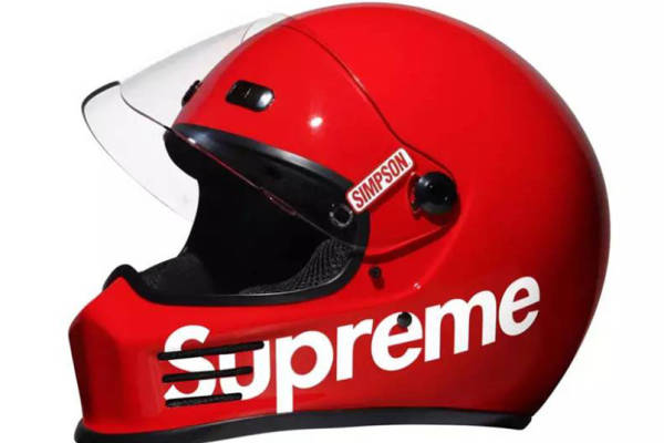 Supreme Simpson 红色赛车头盔裁片印花服装印花设计