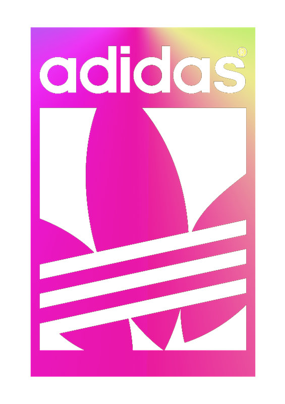 时尚粉色阿迪达斯裁片印花服装印花设计