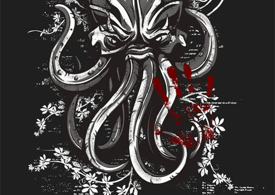 神秘象头神裁片印花服装 独特风格时尚服装印花设计