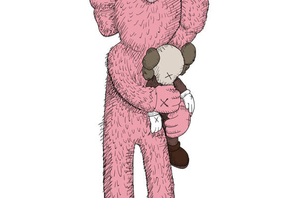 可爱粉色卡通熊裁片印花服装印花设计