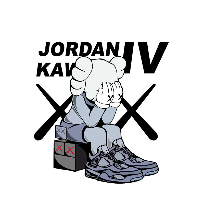 创意潮牌裁片印花服装:KAWS风格联名款街头风