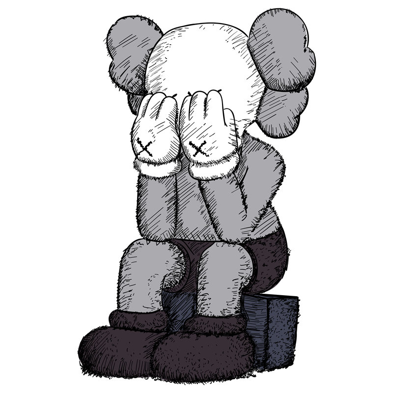 时尚潮流卡通熊裁片印花服装印花设计