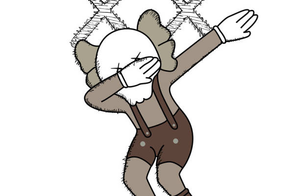 创意裁片印花服装：卡通熊与绳索图案的趣味设计