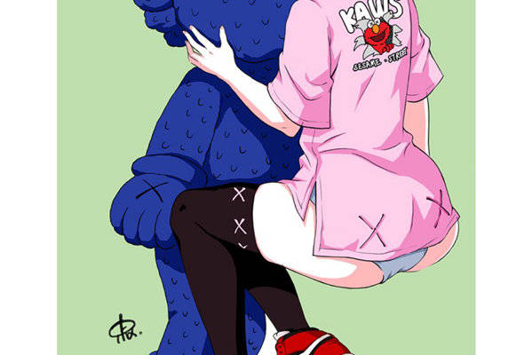 时尚潮流服装印花设计：个性卡通玩偶裁片印花T恤