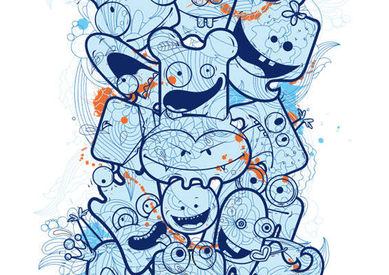 创意卡通动物裁片印花服装印花设计