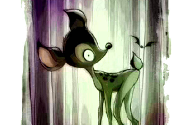 时尚个性卡通鹿裁片印花服装印花设计