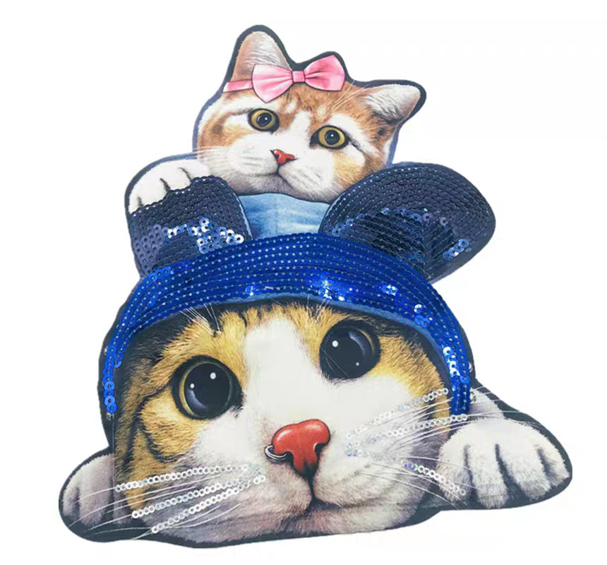 可爱猫咪裁片印花服装,时尚个性服装印花设计