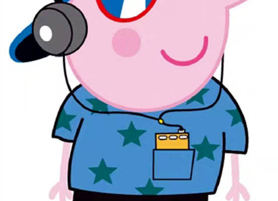 时尚卡通小猪裁片印花服装印花设计