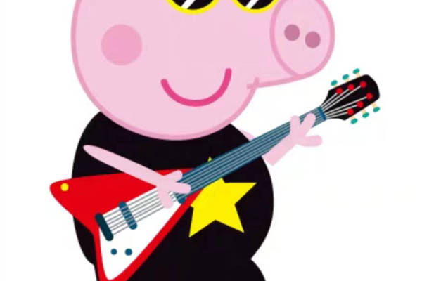 摇滚小猪裁片印花服装印花设计