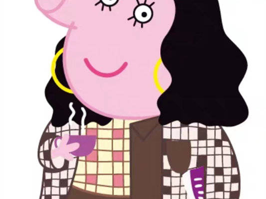 可爱卡通猪头女孩裁片印花服装印花设计