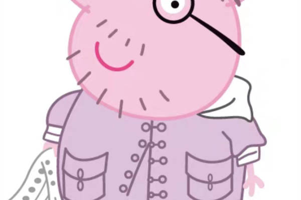 可爱卡通猪裁片印花服装印花设计