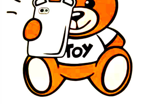 时尚潮流橙色熊裁片印花服装印花设计