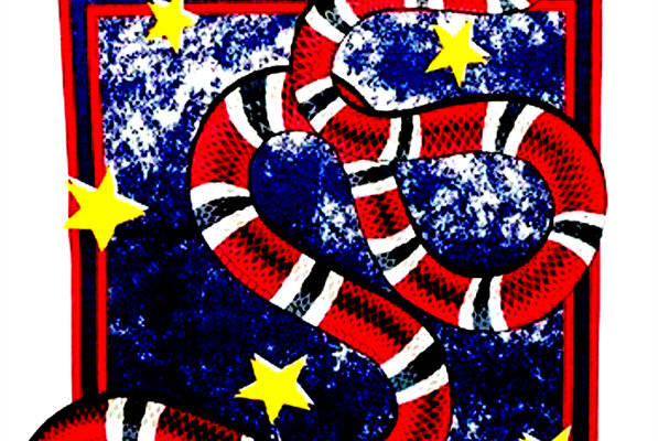 创意蛇形裁片印花服装 个性时尚服装印花设计