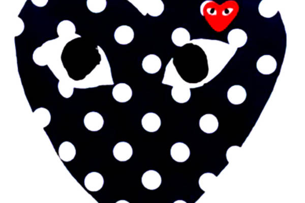 时尚黑白波点爱心裁片印花服装印花设计