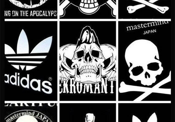 街头风格骷髅图案裁片印花服装印花设计