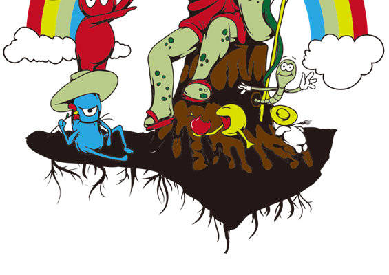 彩虹下的奇幻世界裁片印花服装印花设计