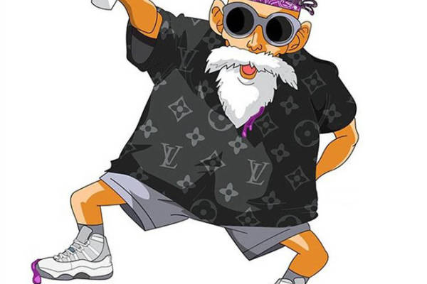 时尚潮流老人裁片印花服装印花T恤设计