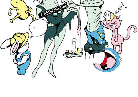 独特裁片印花服装：趣味卡通人物设计，适合个性展示