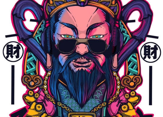 现代街头风格裁片印花服装：财富之神的潮流象征