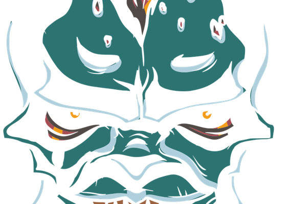 独特风格裁片印花服装：神秘面具图案设计