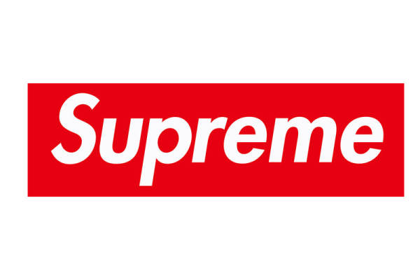 Supreme风格红色矩形裁片印花服装