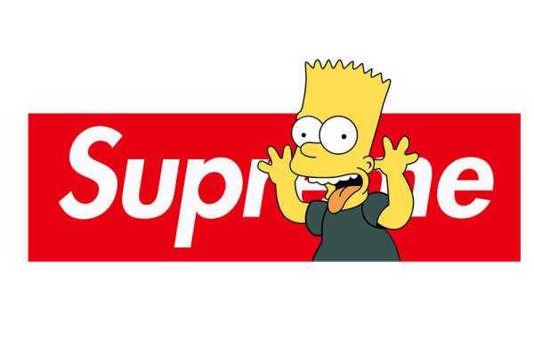 Supreme风格卡通人物裁片印花服装印花设计