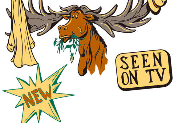 户外服装印花设计：鹿头与松果的自然元素裁片印花