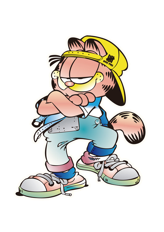 时尚滑板风格卡通老鼠裁片印花服装印花设计