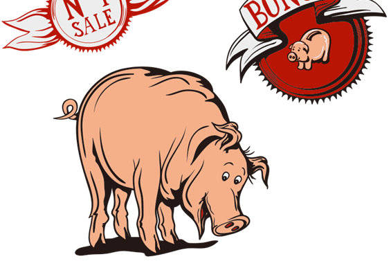 可爱卡通野猪裁片印花服装印花设计