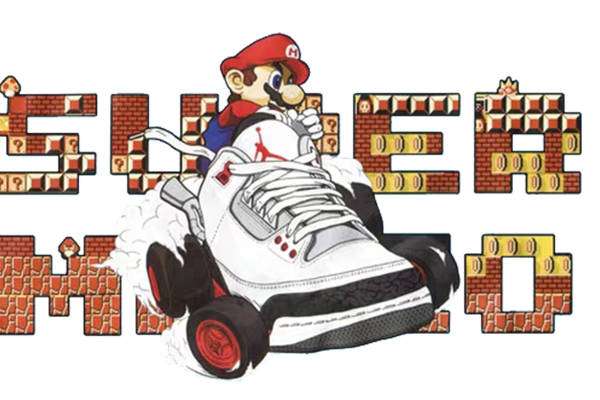 经典超级马里奥裁片印花服装 复古游戏风格潮流印花