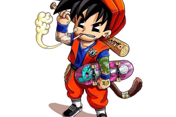 时尚街头风格服装印花设计：滑板少年裁片印花图案